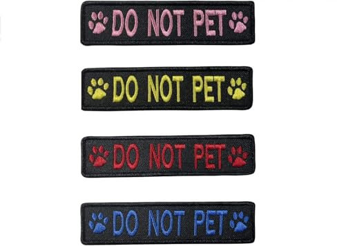 2-Pack Customisable Name Patches with Dog Paw Design, Personalised Embroidery Applique Tag Hook & Loop/Sew on/Iron on Backing for Vest, Uniform, Hat, Bag, Dog Harness