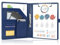 Schreibmappe 2 Ringbuch A4 Konferenzmappe Magnetischer Verschluss Wasserdicht Organizer Mappe Dokumentenmappe Blau