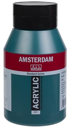Amsterdam Standard Series Acrylic Jar - 1000 ml Phthalo Green 675 - High Lightfastness & Durability