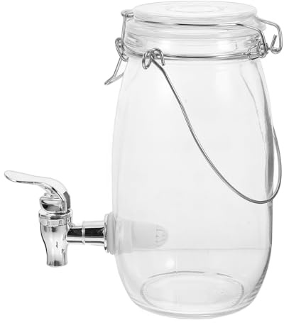 MOLUCKFU Distributeur de Boissons en Verre 1.5L avec Robinet ABS Étanche Contenant Hermétique pour Jus Vin ou Boissons Maison Usage la Cuisine et Conservation Fraîcheur