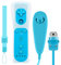 OSTENT Telecomando per sensore di movimento + Combo Nunchuck cablato compatibile per console Nintendo Wii Colore blu
