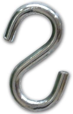 Gancio ad S (Esse) Zincato n. 18 Ø Filo 3,4 mm Altezza 37 mm conf. 400 Pz
