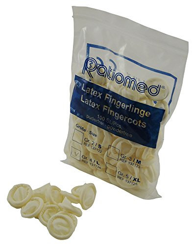 Ratiomed Fingerlinge aus Latex, puderfrei, gerollt, Gr. 4, 100 Stück