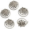 Alpenflüstern Trachten Haar-Curlies Strass-Edelweiß 5-er Set (antik-silber-farben) ADV079