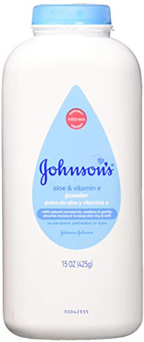 Johnson & Johnson Pure Cornstarch Baby Powder With Soothing Aloe Vera & Vitamin-E ,15 ounce (6 Pack)
