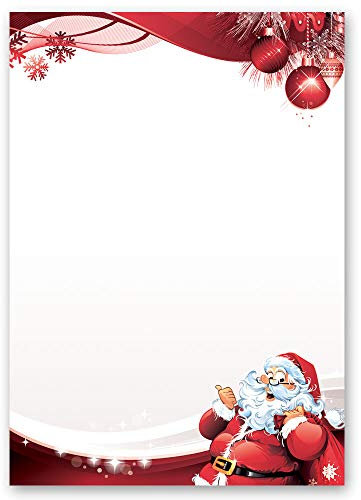 20 Blatt Briefpapier Weihnachten BRIEF AN DEN WEIHNACHTSMANN - DIN A4 Format - Paper-Media