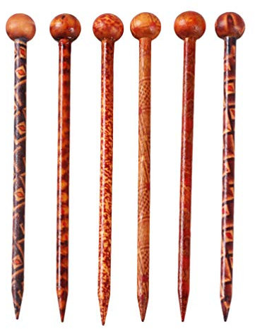 Minkissy Wood Hair Sticks, 6pcs Chinese & Japanese Chopsticks Hairpins - Jewelry Accessories