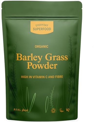 Everyday Superfood Erba d'orzo biologica in polvere da 50 grammi, erba d'orzo da coltivazione europea, ideale in succhi e frullati, certificato vegano e kosher