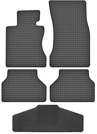 Fußmatten Vorne, Hinten + Tunnel Matte 5er Set für BMW 5er E60 E61 2003-2010 Gummi Gumimatten