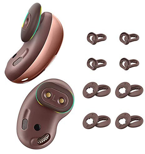 [8 Pairs] for Galaxy Buds Live Ear Tips - Anti-Slip/Dust Silicone Ear Cushion Accessories - S/L (Rose Gold)