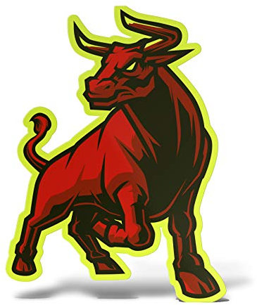 ERREINGE Sticker Neongelb 15 cm – Stier – Aufkleber Wandtattoo Vinyl Laptop Auto Motorrad Helm Wohnmobil