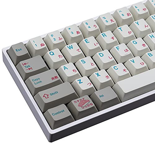 PBT Keycaps 124 Keys Japanese Keycaps Custom Sushi Set with 7U Spacebar Cherry Profile for ANSI(US) Layout Cherry MX Switches Mechanical Keyboards