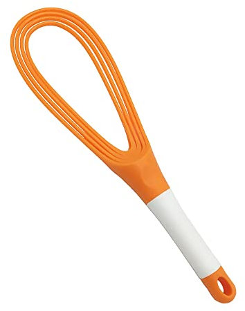 Lot de 2 fouets torsadés de 29 cm en plastique pour cuisine, mélange, mélange, mélange, mélange, mélange, orange