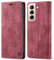 PaceBid Hülle Kompatibel mit Samsung Galaxy S22 5G, Retro Luxus Leder Schutzhülle mit Kartenfächer, Magnetisches Flip Handyhülle für Samsung Galaxy S22 5G Rot