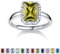 Bestyle Ring Silber 925 Frauen Bling Mondstein August Damenring Verstellbar Fingerring mit Peridot Gelber Heilstein Modeschmuck für Mädchen