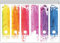 Wallario Ordnerrücken Sticker Regenbogenstreifen auf weißem Hintergrund - Bunter Anstrich - Größe 6 Stück, Rückenschilder für 6 breite Ordner, Klebeetiketten