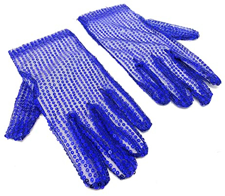 Damen-Kostümhandschuhe aus Polyester mit Pailletten, 22 cm Radius