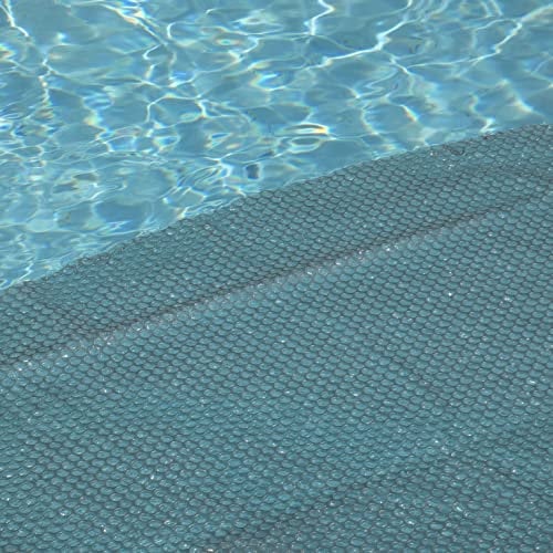 Edenea - Couverture Solaire Piscine Gris Silver - Epaisseur Renforcée 215 Microns - Bâche Piscine Bulles (Rectangle 220 x 450 cm)