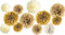 Seidenpapier Pompoms Gold, Papier Blume Gold Farbverlauf Polka-Punkte für Hochzeit,Geburtstag,Party(12 Stück)