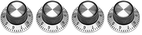 RIKEL 4 x Potentiometer Pot Metall Knopf mit 0-9 Drehscheibe fuer 6mm Shaft Drehknopf