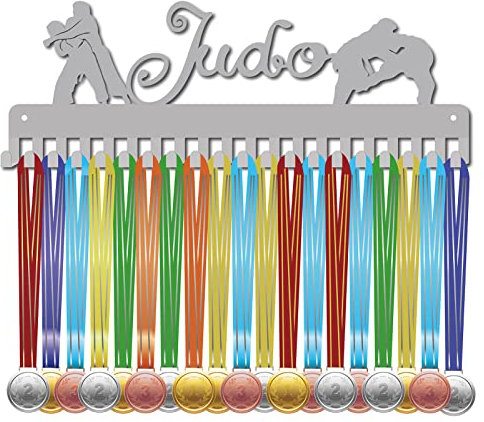 CREATCABIN Judo Medaillenhalter Sport Display Kleiderbügel Auszeichnungen Metall Wandmontage Edelstahl Metall Aufhängen Für Schwimmer Läufer Sportler Spieler Gymnastik Über 60 Medaillen Silbern