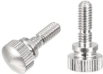 sourcing map 2 Stück Rändelschrauben M4x12mm Messing Schulter Schrauben Griffknöpfe Befestigungselemente Vernickelt Ersatz