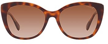 COACH Woman Sunglasses Tortoise/Transparent Pink Frame, Brown Pink Gradient Lenses, 55MM