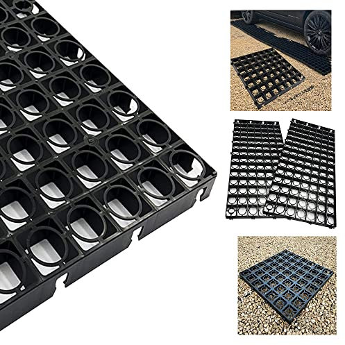 Outdoor Gravel Protector Greenhouse Shed Base Path Black Plastic Paving Driveway Grid (12 Grids)