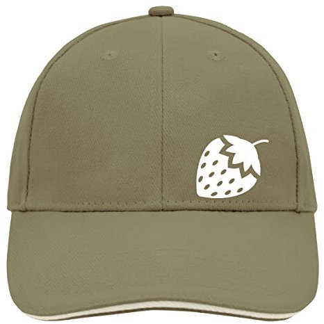 Huuraa Basecap Erdbeere Strawberry Geschenk Olive/Beige Erdbeere Accessoire