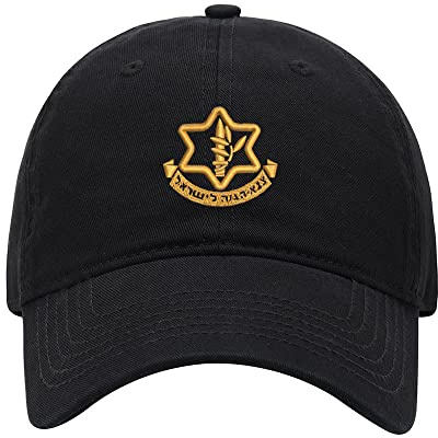 WINGZOO Baseballmützen IDF Israel Defense Forces Bestickte Kappe Unisex Gewaschene Baumwolle Einstellbare Stickerei Kappe, Schwarz, 7-7 7/8