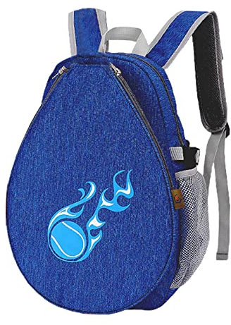 Kinder-Tennisschläger-Tasche, Aufbewahrung für Tennis-Tragetasche, Paddel, Rucksack für Bälle, Wasserflasche, Outdoor-Sportarten, tiefes Blau