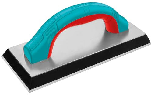 TOTAL – Gummimörtelkelle | Ideal zum Verteilen von Fugenmörtel und zum Verfugen von Fliesen | Maurerwerkzeug | 230x100mm | Bi-Material-Bogengriff