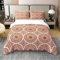 100% Bio Baumwolle Korallen Medaillon Bettwäsche Set 135x200 Boho Damast Floral Bettbezug Böhmische Paisley Mandala Trostbezug für Mädchen Teen Frauen,Luxus Weiche Atmungsaktive Quilt Cover