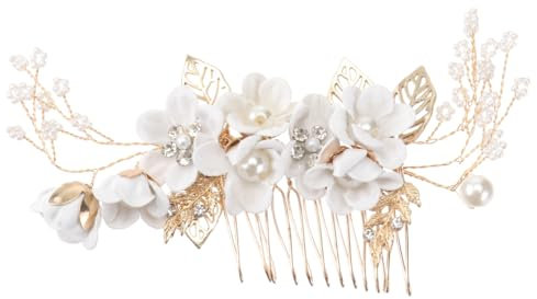FRCOLOR Braut Haarschmuck Hochzeit Haarkamm Mit Kristallen Und Perlen, Eleganter Kopfschmuck Für Bräute Und Brautjungfern, Ideal Für Hochzeiten, Bälle Und Besondere Anlässe