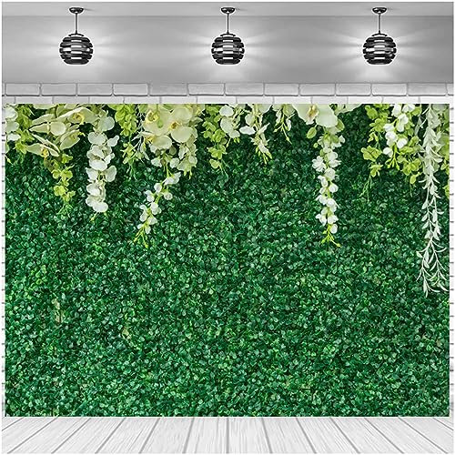 GCIREC 12x10 ft Blume Gras Hintergrund Grün Frühling Gras Rasen Floral Fotografie Hintergrund Geburtstag Baby Dusche Hochzeit Braut Dusche Party Dekoration Banner Fotostand Requisiten