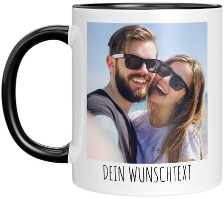 TassenTicker - Tasse selber gestalten - mit Bild und Foto - Personalisiert - Fototasse - bedrucken lassen - Geschenk - Werbetasse - Firmentasse - Logo (Schwarz)