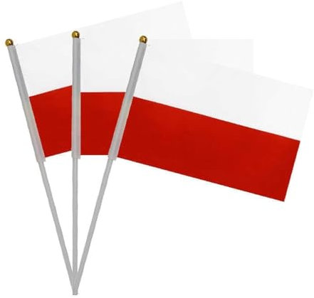 20 pezzi di bandiere a manovella polacca, Polonia Mini Bandiera portatile, Bandiera Polonia, Piccola Bandiera Polonia, Mini Bandiera Polonia, Bandiera della Polonia tenuta a mano