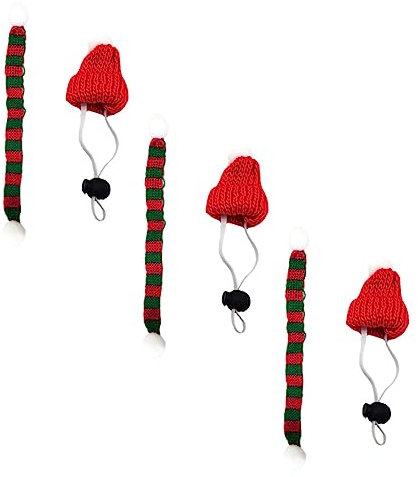 Beaupretty Haustierkostüm-zubehörset 6-teilig Hundeschal Und Weihnachtsmütze Für Haustierpartyzubehör Weihnachtsdekoration