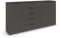 Rauch Möbel Flipp, Kombikommode, Kommode mit Stauraum für Wohnzimmer, Schlafzimmer, Flur, 4 Fachböden, Graphit, Schwarz, 3-türig, 5 Schubladen, Griffe Graphit, 199x100x42cm