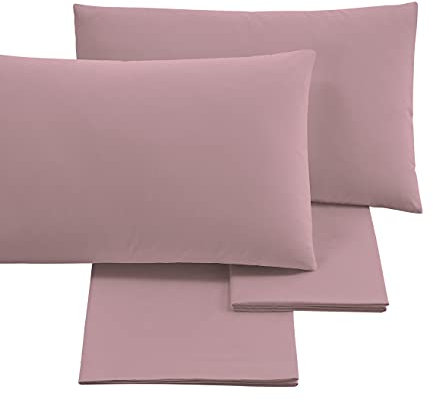 Puraluna Carezze: Completo Letto MAXI (180X200 CM) set di lenzuola MADE IN ITALY (Cipria, 180X200cm H30)