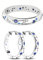 GoPaw Silber Frauen Ringe Mond Stern, S925 Mond Stern Ringe Damen Silber Ring, Cubic Zirkonia BFF Ring Monds und Sterns Statement Rings für Frauen Größe 49-59mm (Silber-Ohrringe Ring, 9)