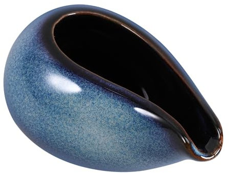 HOLIDYOYO Sauciere Sauciere Aus Keramik Porzellankrug Servierspender Milchkännchen Honigkrug Für Salatdressings Brühe Schwarzer Pfeffer Blau 100 Ml
