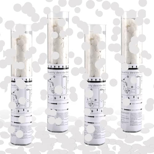 Konfettikanone Hochzeit *4pcs, FePen Konfettikanone Papier, Konfettikanone Geburtstag, Party Popper, Konfetti Pistolen Set, Konfetti Bombe, Konfetti Shooter, Konfetti Kanonen Poppers