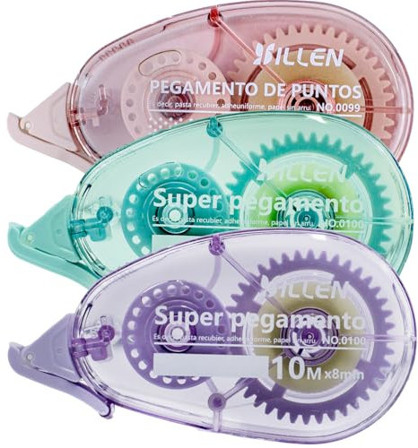 TRLREQ 3 Pack Glue Roller,10m X 8mm Double Side Adhesive Glue Tape for Crafting Cards Making Photo Album Journal Scrapbooking