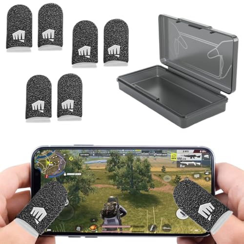 COYUN 3 par fundas de dedo transpirables para juegos, guantes de dedo para videojuegos, mangas de pulgar para jugadores, fundas para dedos para juegos de móvil, Manga del Pulgar de Pantalla Táctil