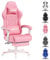 Opiesit Gaming Chair with Footrest,Ergonomic Gaming Chairs for Adults,Adjustable Height,Computer Game Chair with Headrest and Lumbar Support,Backrest Adjustable Swivel Gamer Chairs,Pink