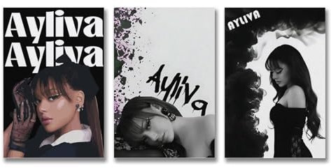 A Set Of 3 Ayliva Poster Muaic Singer Vintage Poster Für Zimmer, Ästhetische Leinwand-Wandkunst, Schlafzimmer-Dekor Poster 08x12inch(20x30cm)-3pcs