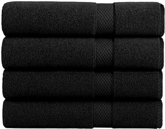 Egeria Diamant Handtücher, 50 x 100 cm, weiches und saugfähiges Handtücher-Set für Bad, Dusche und den täglichen Gebrauch, 4er-Pack, Schwarz