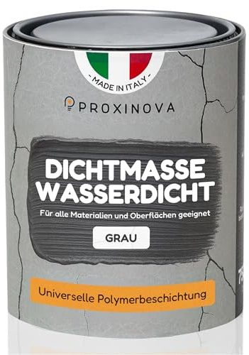 Membrana liquida impermeabilizzante Grigia PROXINOVA (750 ml) - impermeabilizzante terrazzi, tetti e camini, guaina liquida calpestabile per esterni, ideale per riparare grondaie e piatti doccia