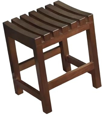 YsXoWiui Sgabello Da Doccia in Legno, Panca Da Bagno con Gambe Antiscivolo, Design Resistente All'umidità, Design Leggero, Adatto per Uso Interno Ed Estern, Marrone Scuro